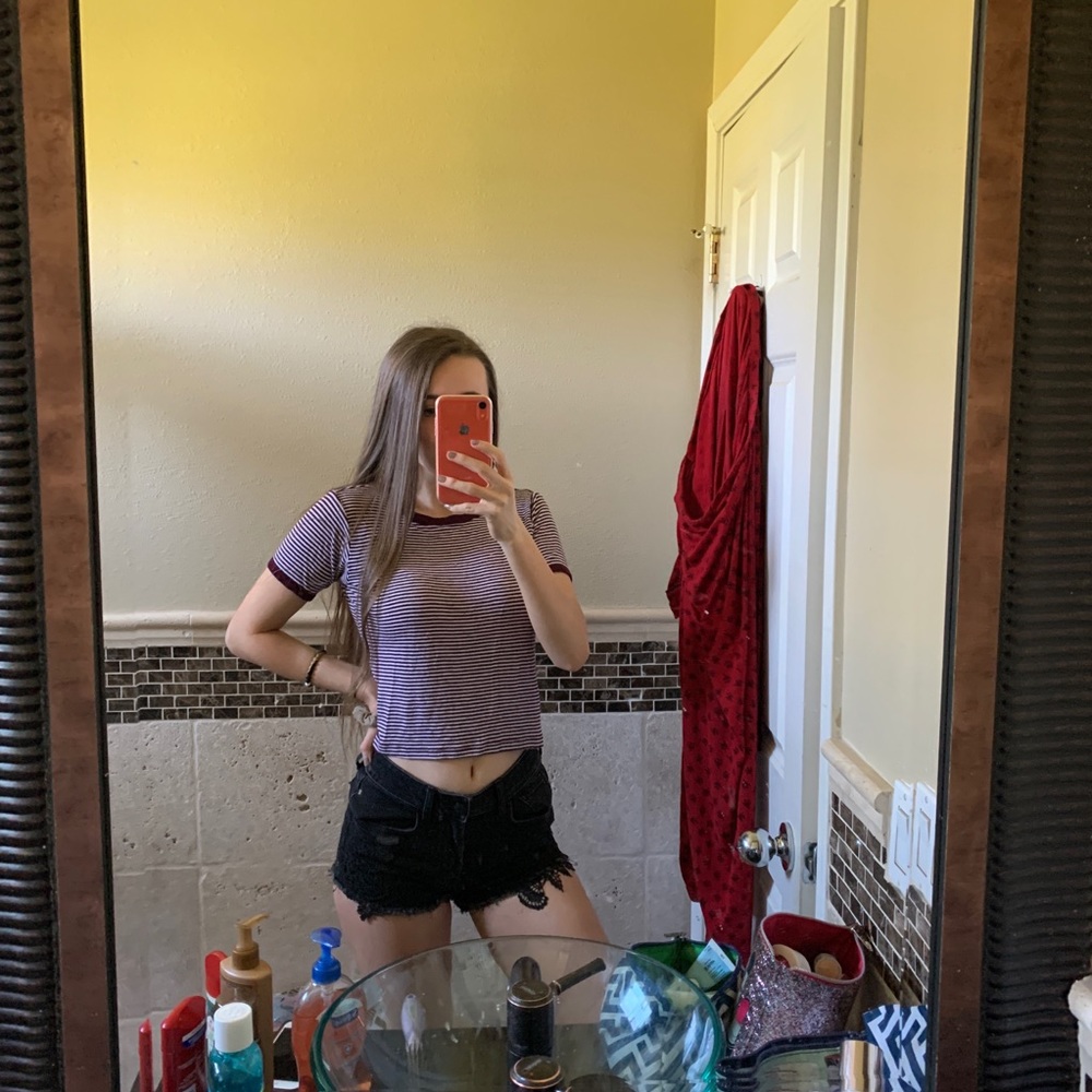 brandy melville striped ringer tee